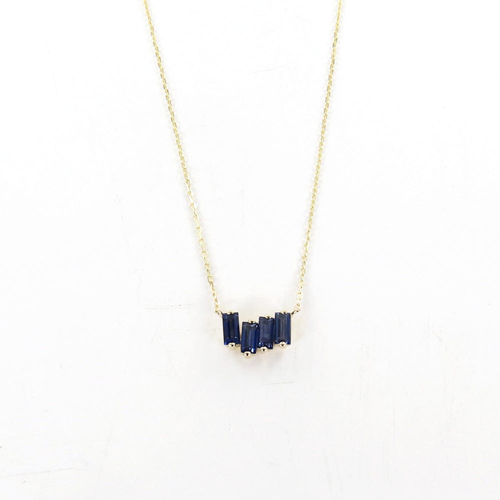 NKL-14K YELLOW GOLD ENGLISH BLUE TOPAZ NECKLACE
