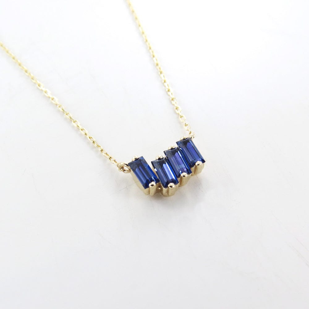 NKL-14K YELLOW GOLD ENGLISH BLUE TOPAZ NECKLACE