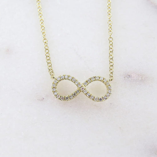 Load image into Gallery viewer, NKL-14K YELLOW GOLD MINI INFINITY NECKLACE
