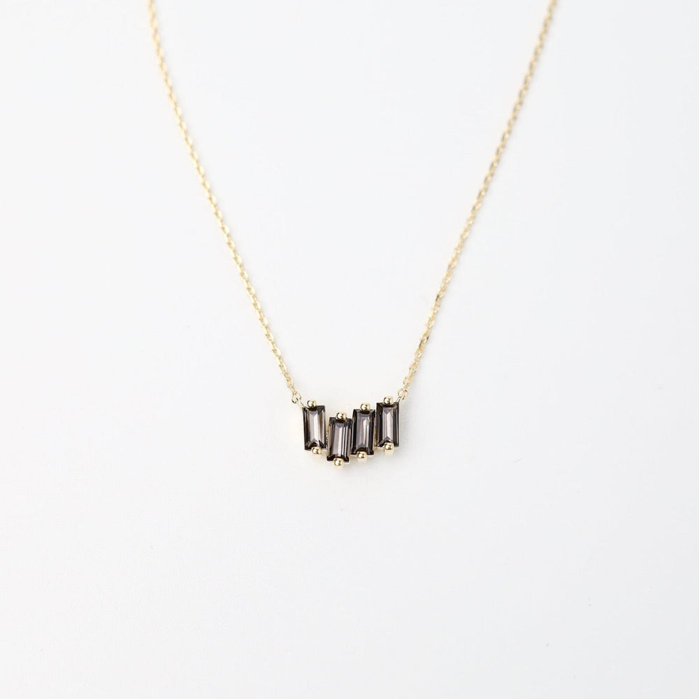 
                      
                        NKL-14K Yellow Gold Mini Zig Zag Black Night Quartz Bar Necklace
                      
                    