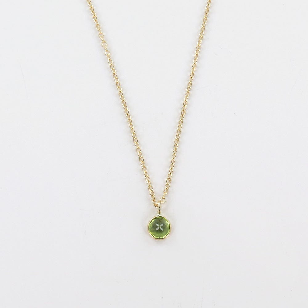 NKL-14K Yellow Gold & Peridot Solitaire Necklace