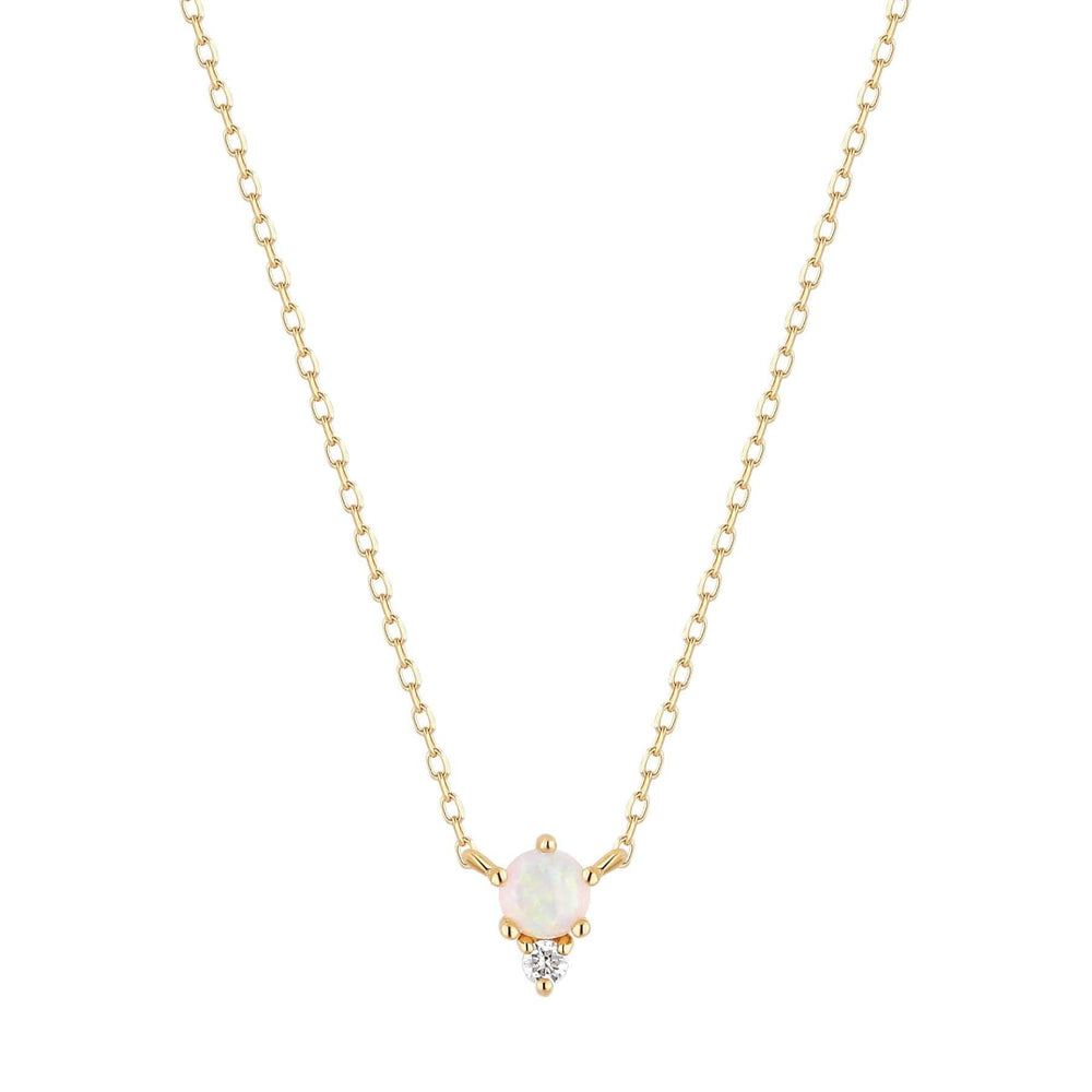 
                      
                        NKL-14K ZENA  Opal and Diamond Necklace
                      
                    