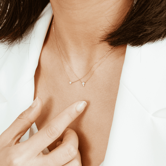 NKL-14K ZENA  Opal and Diamond Necklace