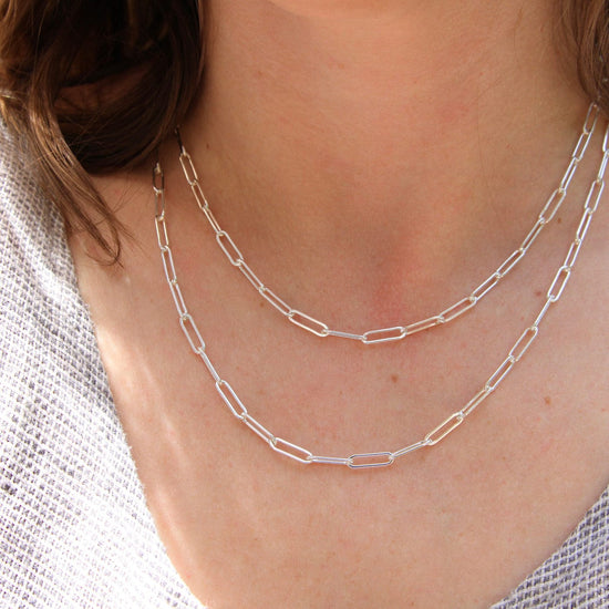 NKL 18" Sterling Silver Paperclip Chain