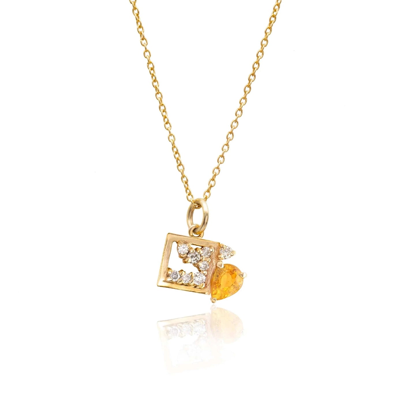 NKL-18K 18k Gold Ceres Pendant - Yellow Sapphire & Diamond