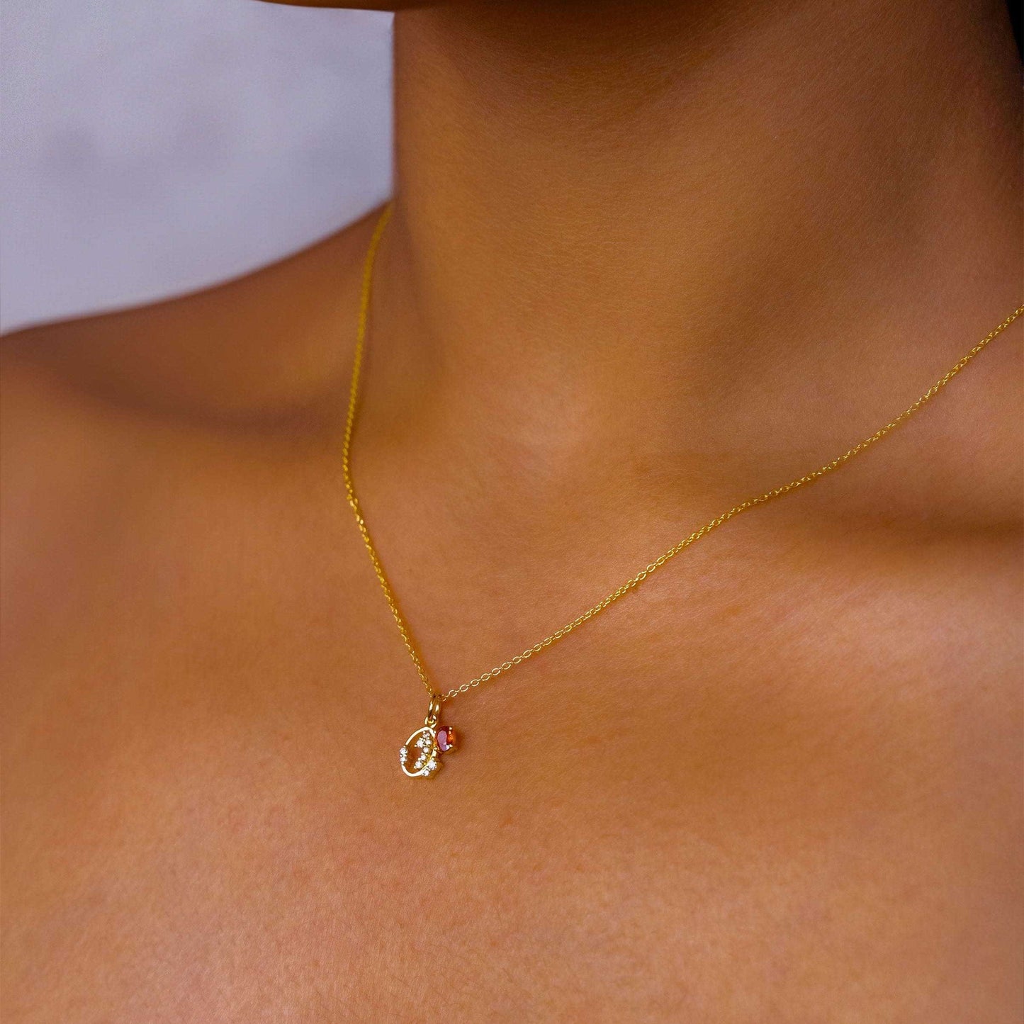 NKL-18K 18k Gold Kybele Pendant - Orange Sapphire & Diamon