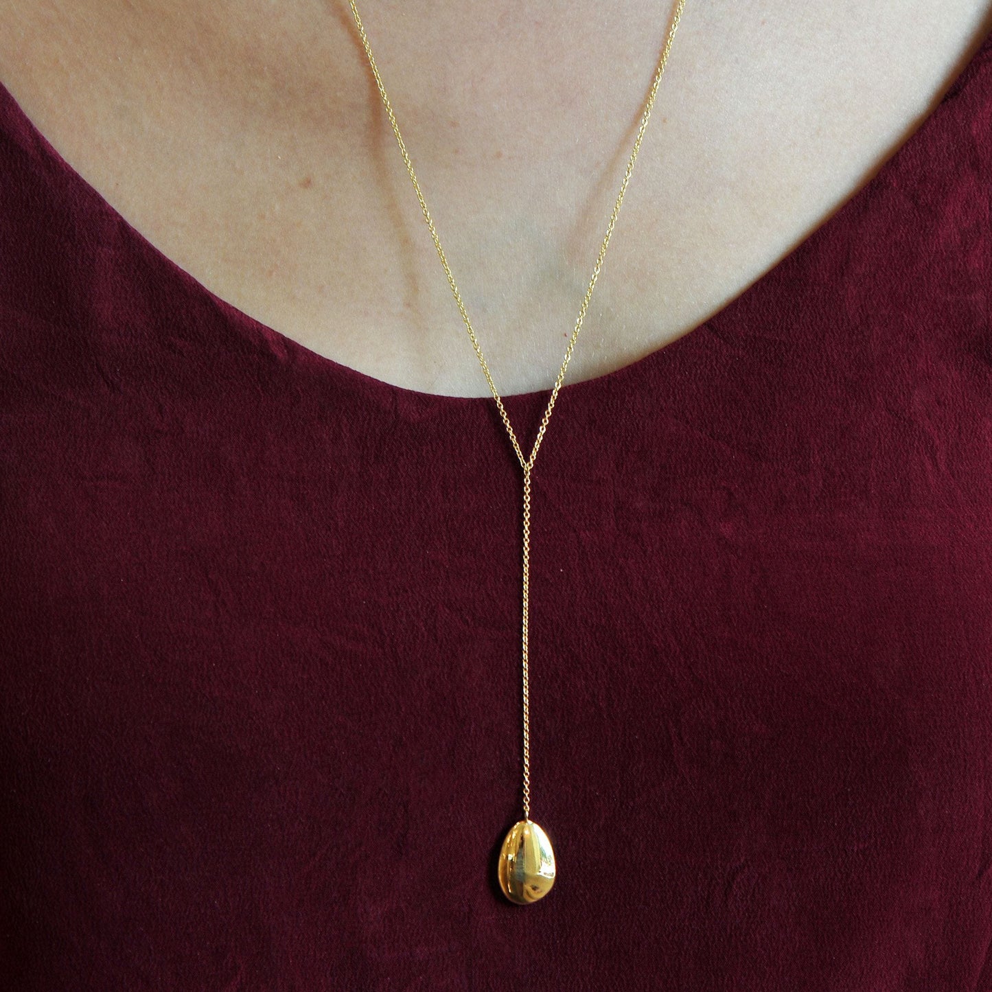 NKL-18K 18K Gold Petal Lariat Necklace
