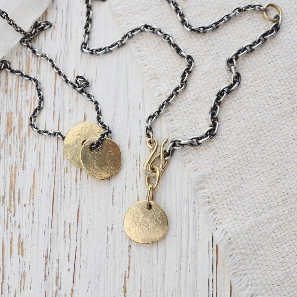 
                      
                        NKL-18K 18k Golden Medallion Lariat Necklace
                      
                    