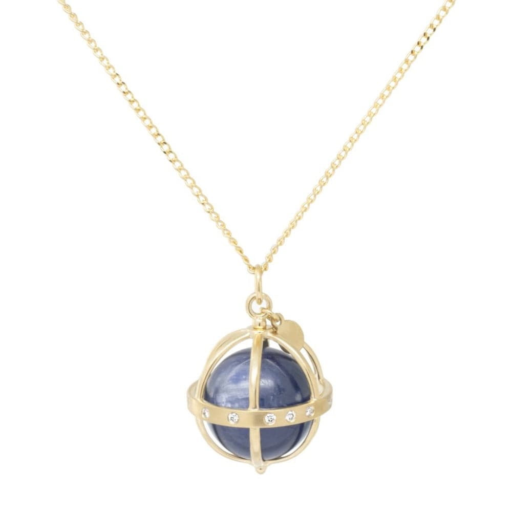 
                      
                        NKL-18K 18K  Large Cage Necklace with Gemstone Ball - Kyanite
                      
                    