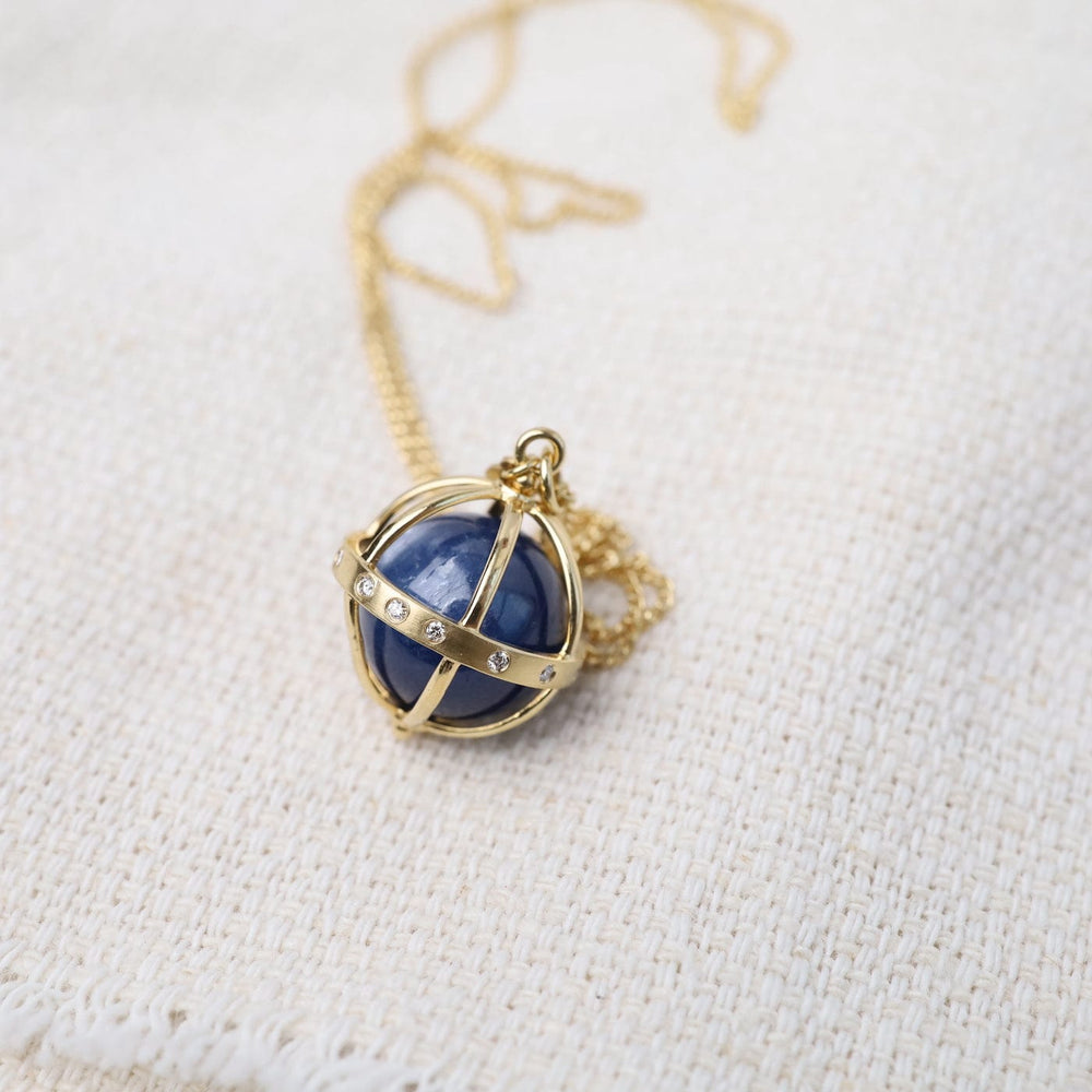 
                      
                        NKL-18K 18K  Large Cage Necklace with Gemstone Ball - Kyanite
                      
                    