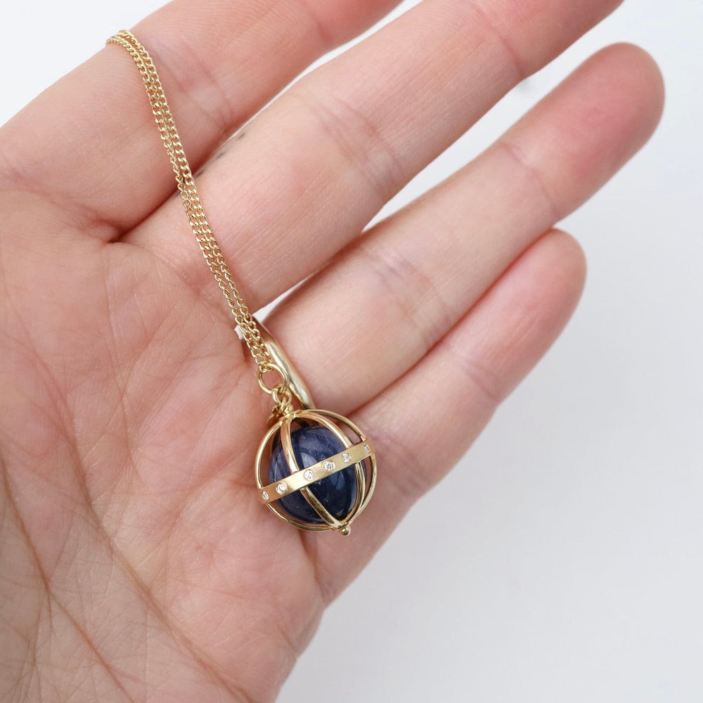 
                  
                    NKL-18K 18K  Large Cage Necklace with Gemstone Ball - Kyanite
                  
                