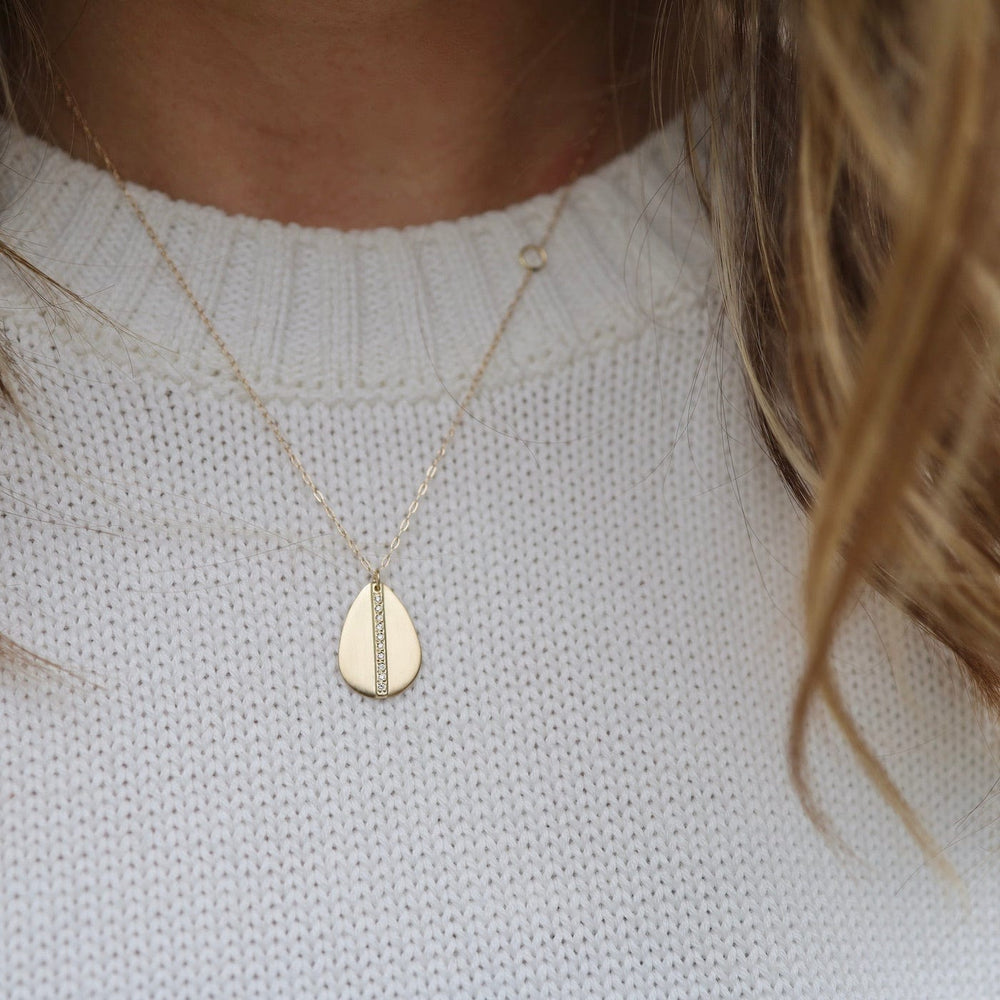 
                  
                    NKL-18K 18k Mod Pavé Teardrop Necklace
                  
                