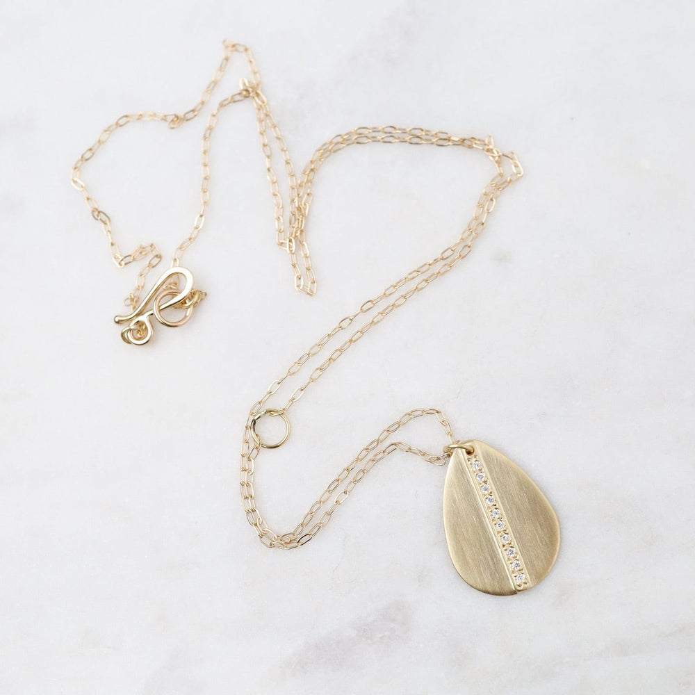 
                  
                    NKL-18K 18k Mod Pavé Teardrop Necklace
                  
                