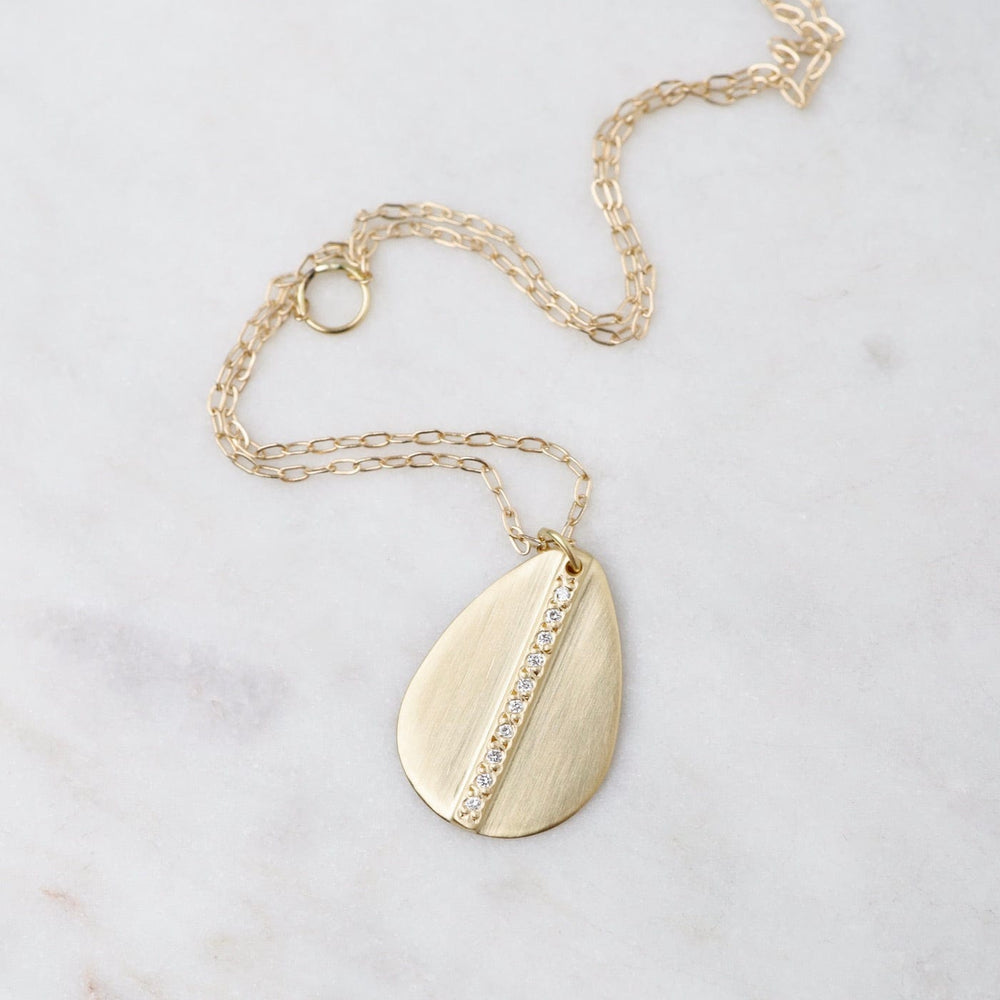 
                  
                    NKL-18K 18k Mod Pavé Teardrop Necklace
                  
                