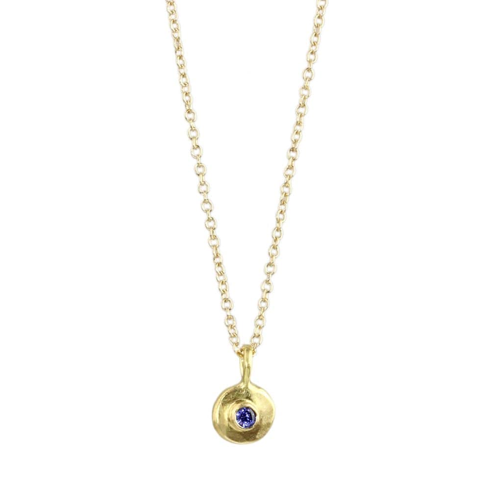 NKL-18K 18k Sapphire Dot Necklace