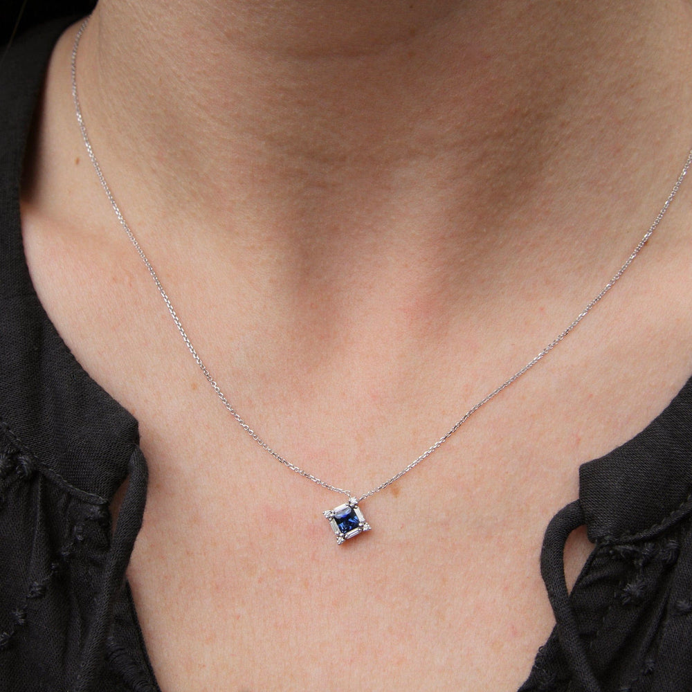 
                  
                    NKL-18K 18k White Gold Sapphire & Diamond Necklace
                  
                