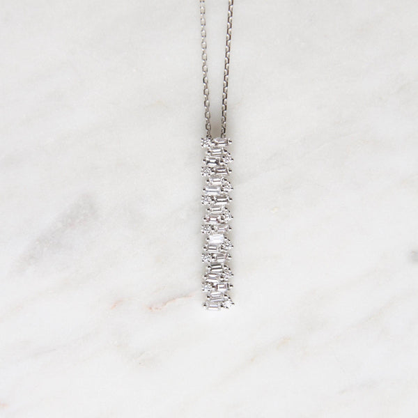 Birks 18KW Vertical Diamond Bar Necklace | IJL Since 1937