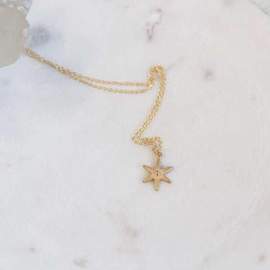 NKL-18K 18k Yellow Gold "Celestial" Diamond Star  Necklace
