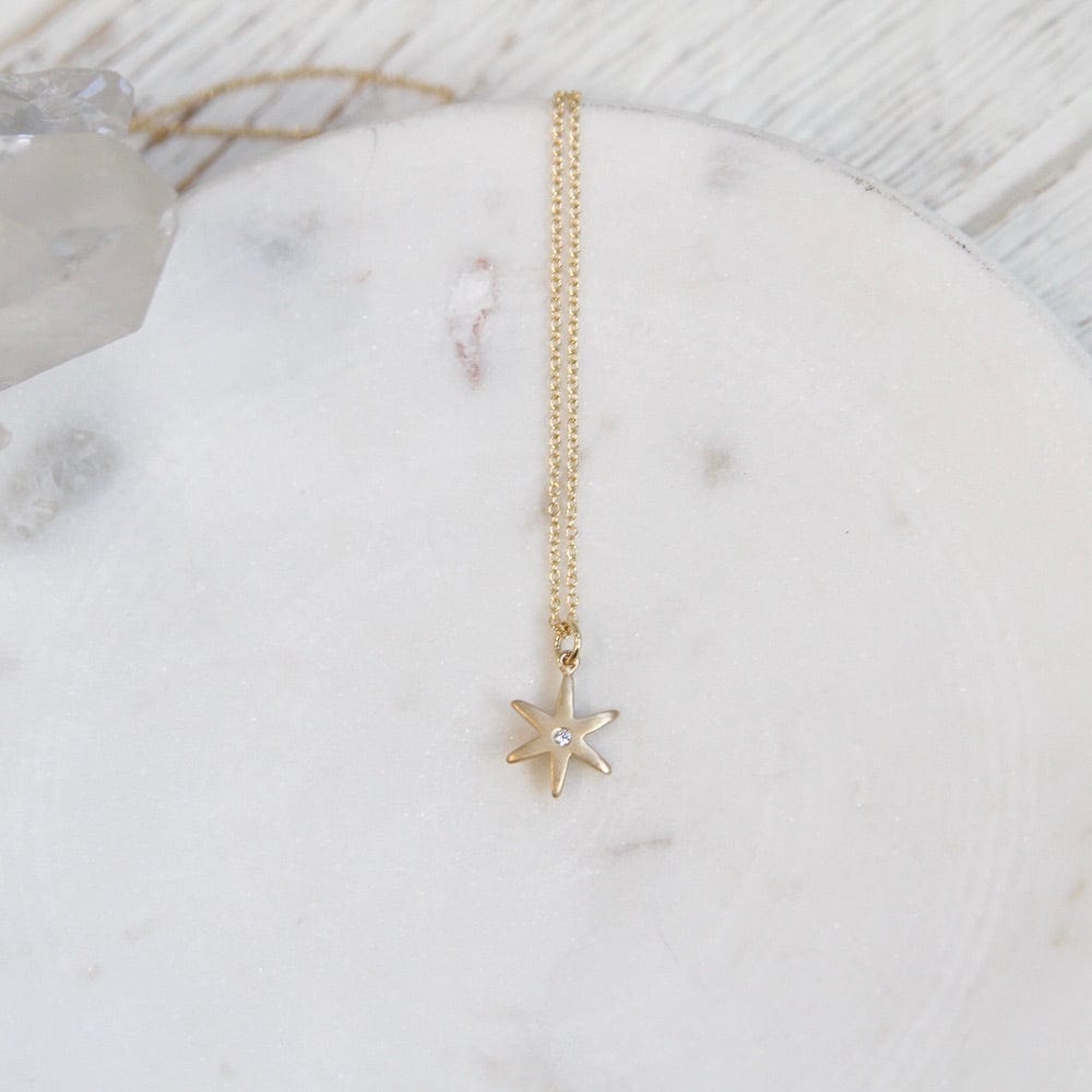 NKL-18K 18k Yellow Gold "Celestial" Diamond Star  Necklace