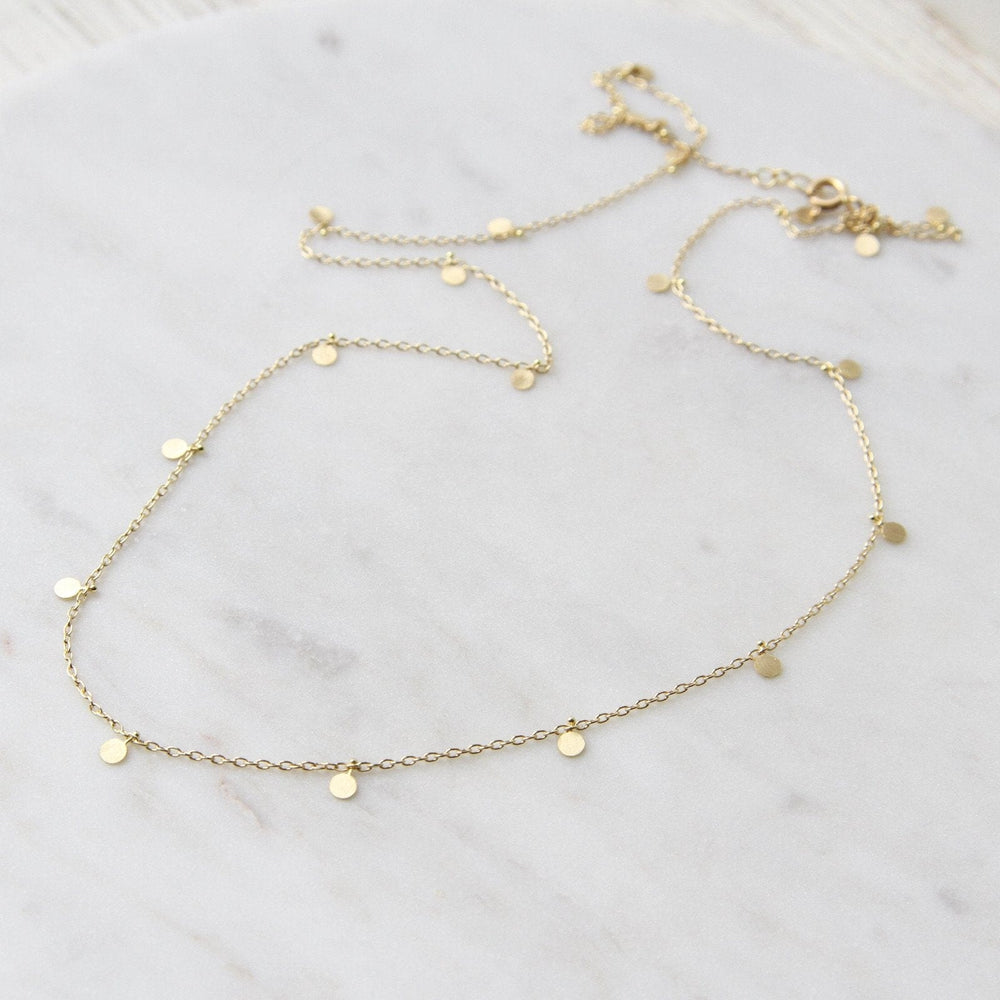 
                      
                        NKL-18K 18k Yellow Gold Evenly Scattered Dots Necklace
                      
                    