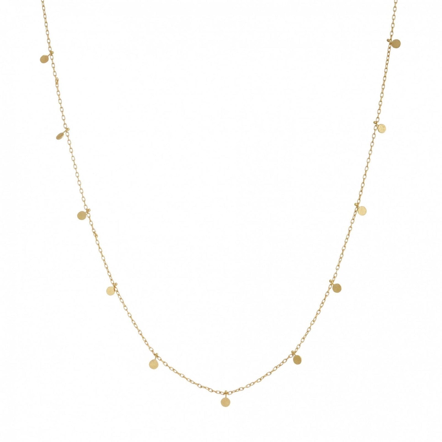 NKL-18K 18k Yellow Gold Evenly Scattered Dots Necklace