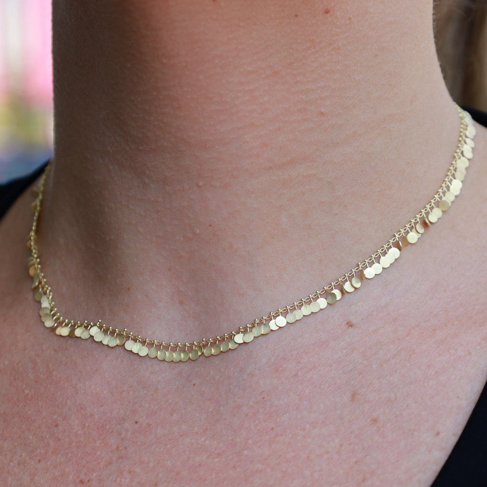 NKL-18K 18k Yellow Gold Fully Dotted Necklace