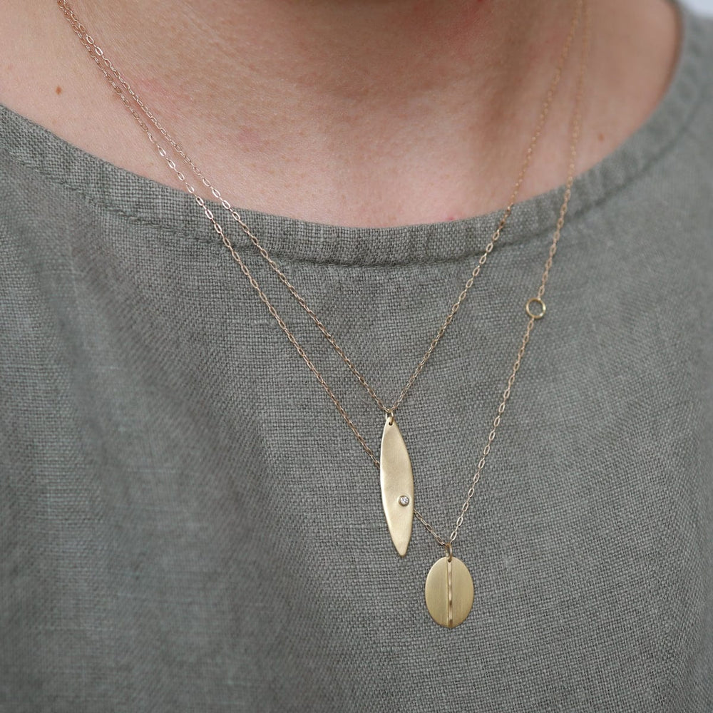 NKL-18K 18K Yellow Gold Oval Necklace