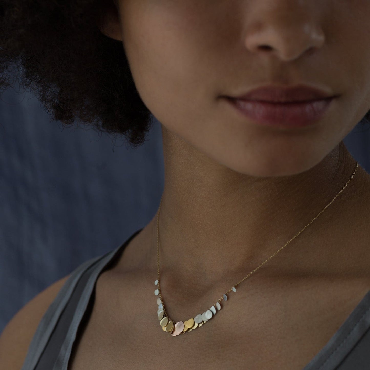 Load image into Gallery viewer, NKL-18K 18k Yellow Gold &amp;amp; Rainbow Gold Hummingbird Necklace
