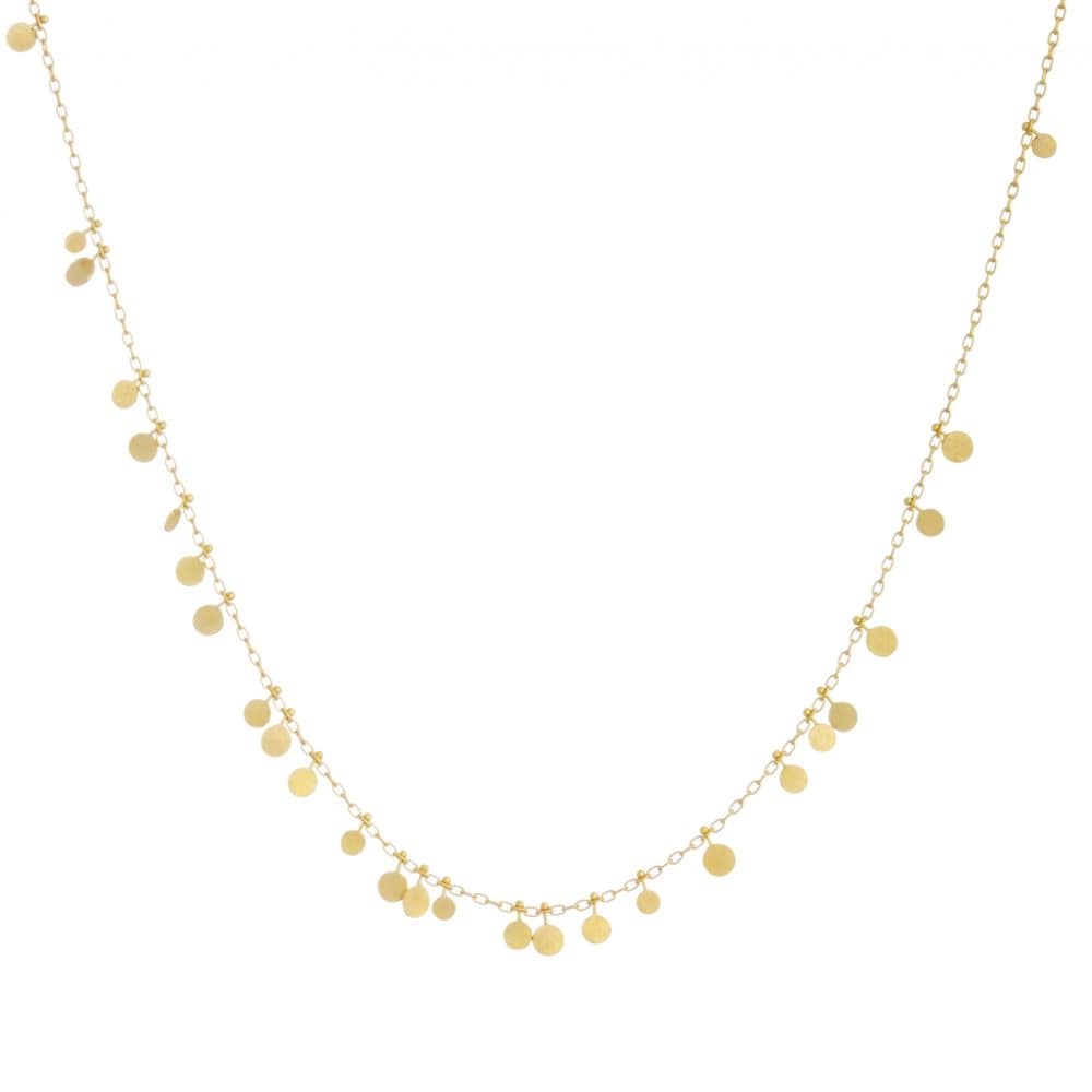 NKL-18K 18k Yellow Gold Random Dots Necklace