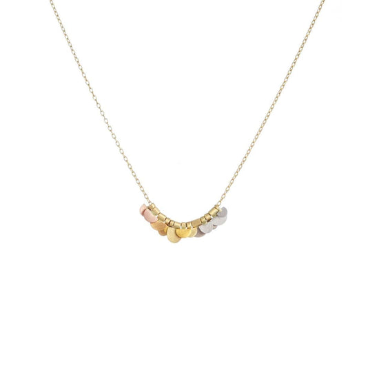 Load image into Gallery viewer, NKL-18K 18K Yellow &amp;amp; Rainbow Gold Tiny Flora Necklace
