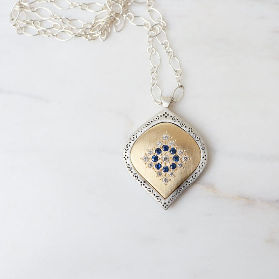 NKL-18K Allure Pendant with Sapphires Necklace