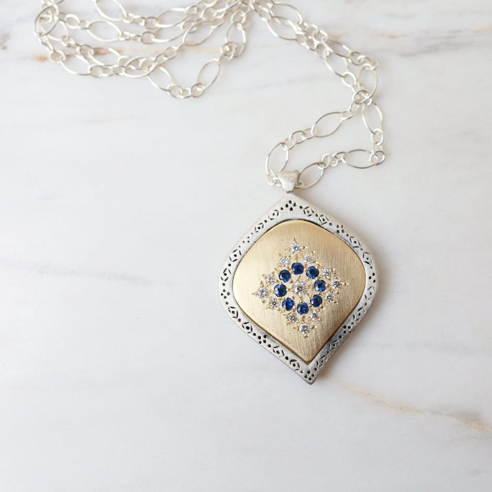 
                      
                        NKL-18K Allure Pendant with Sapphires Necklace
                      
                    