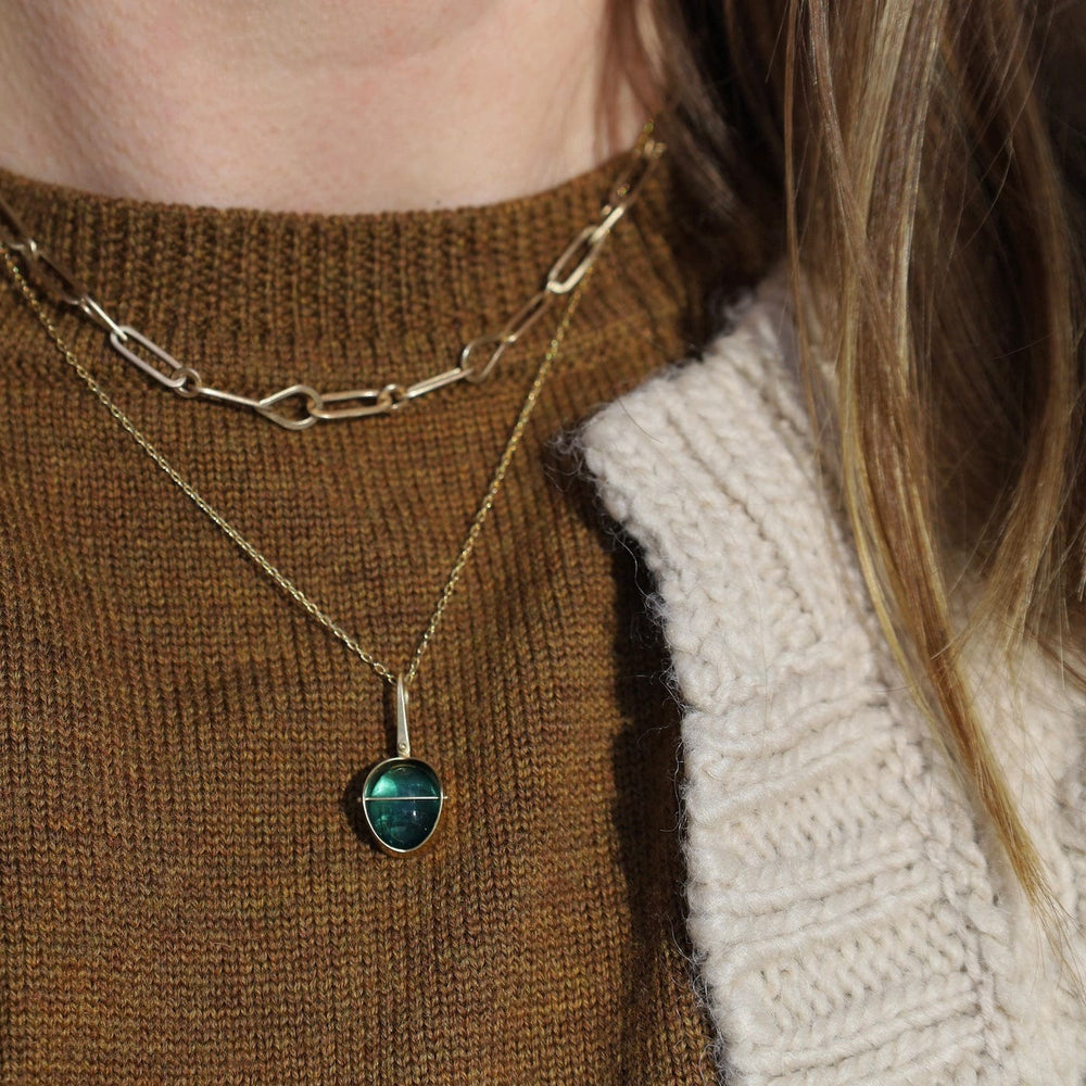 
                  
                    NKL-18K Captured Blue-Green Tourmaline Necklace
                  
                