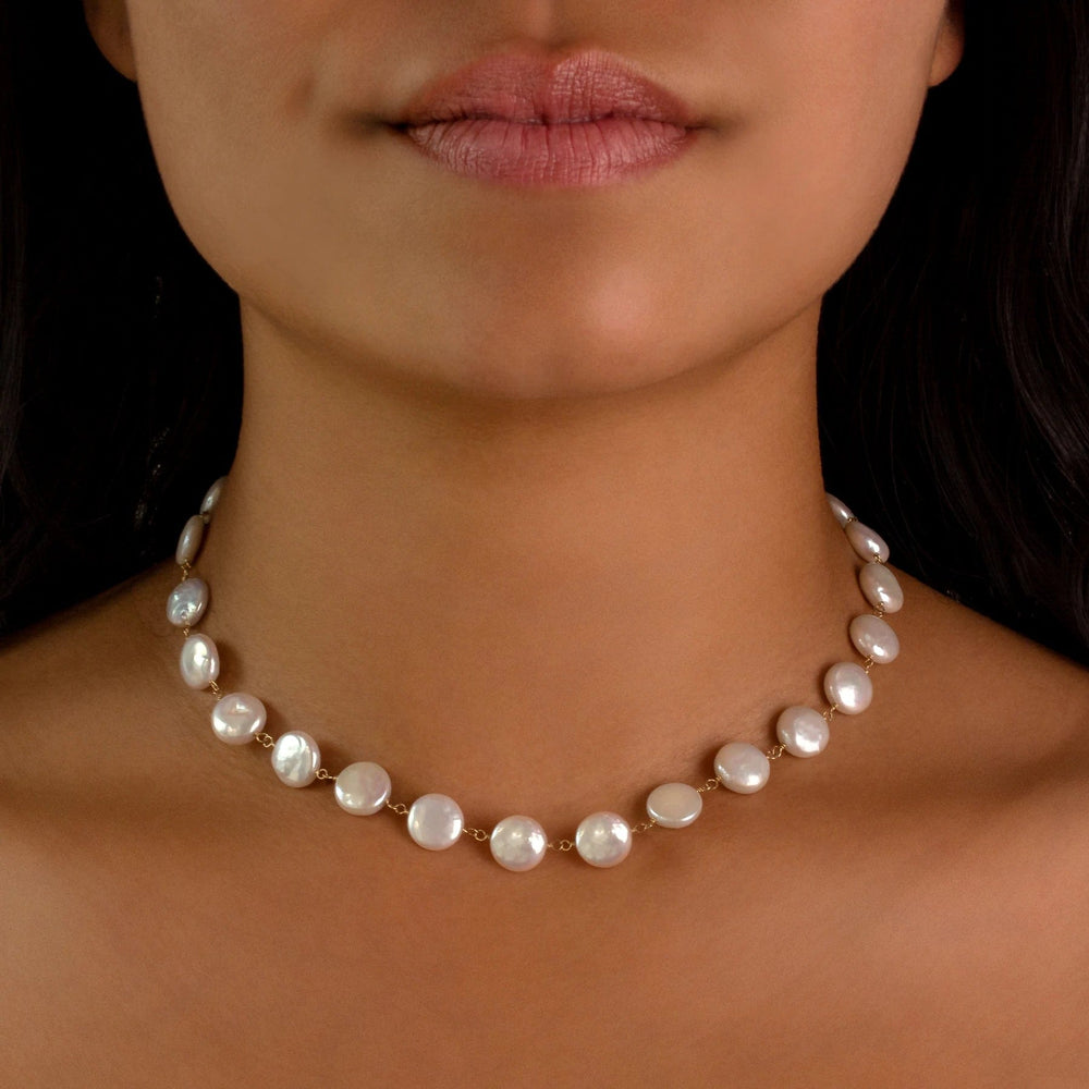 
                      
                        NKL-18K Coin Pearl Tied Necklace
                      
                    