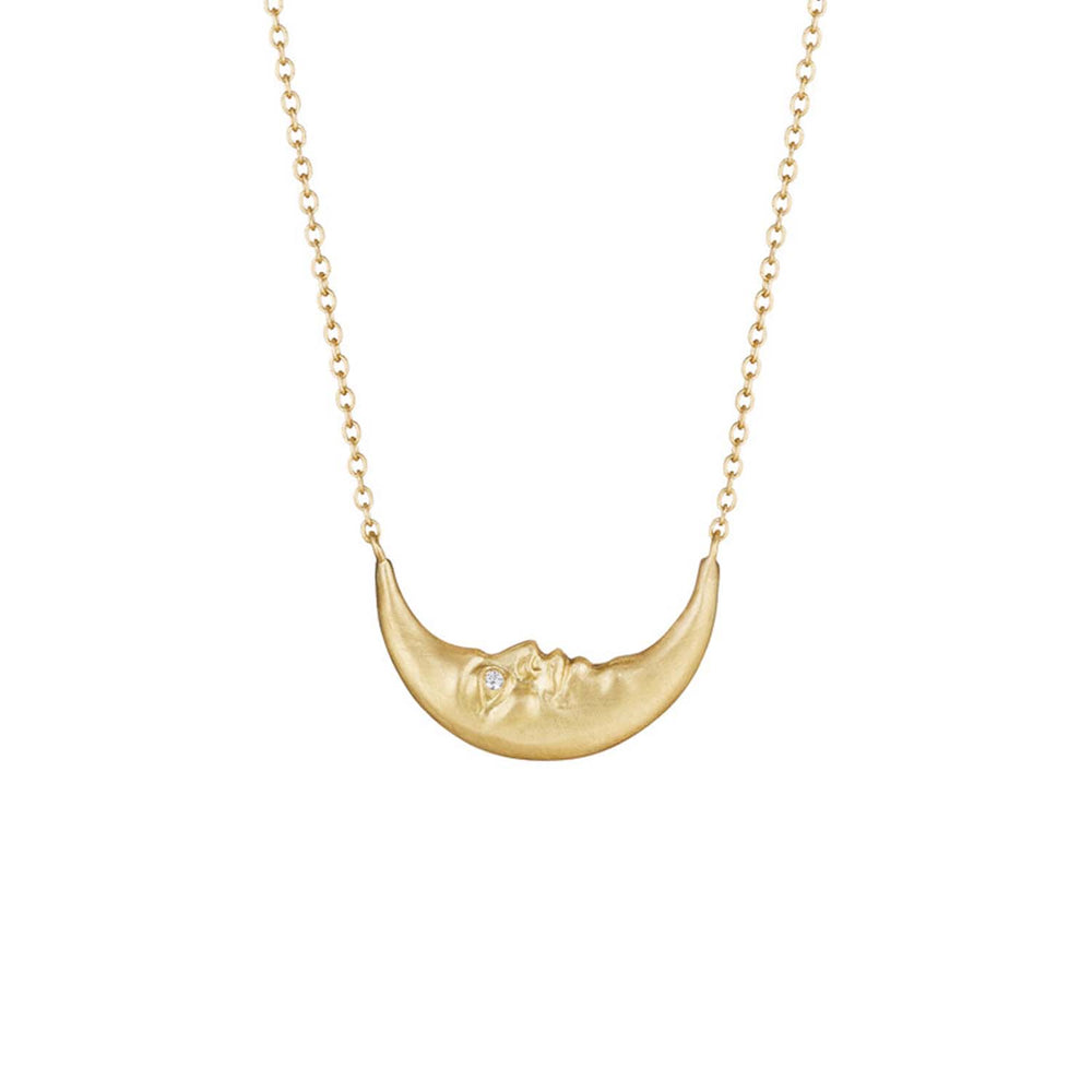 
                      
                        NKL-18K Crescent Moonface Necklace with Diamond Eyes
                      
                    