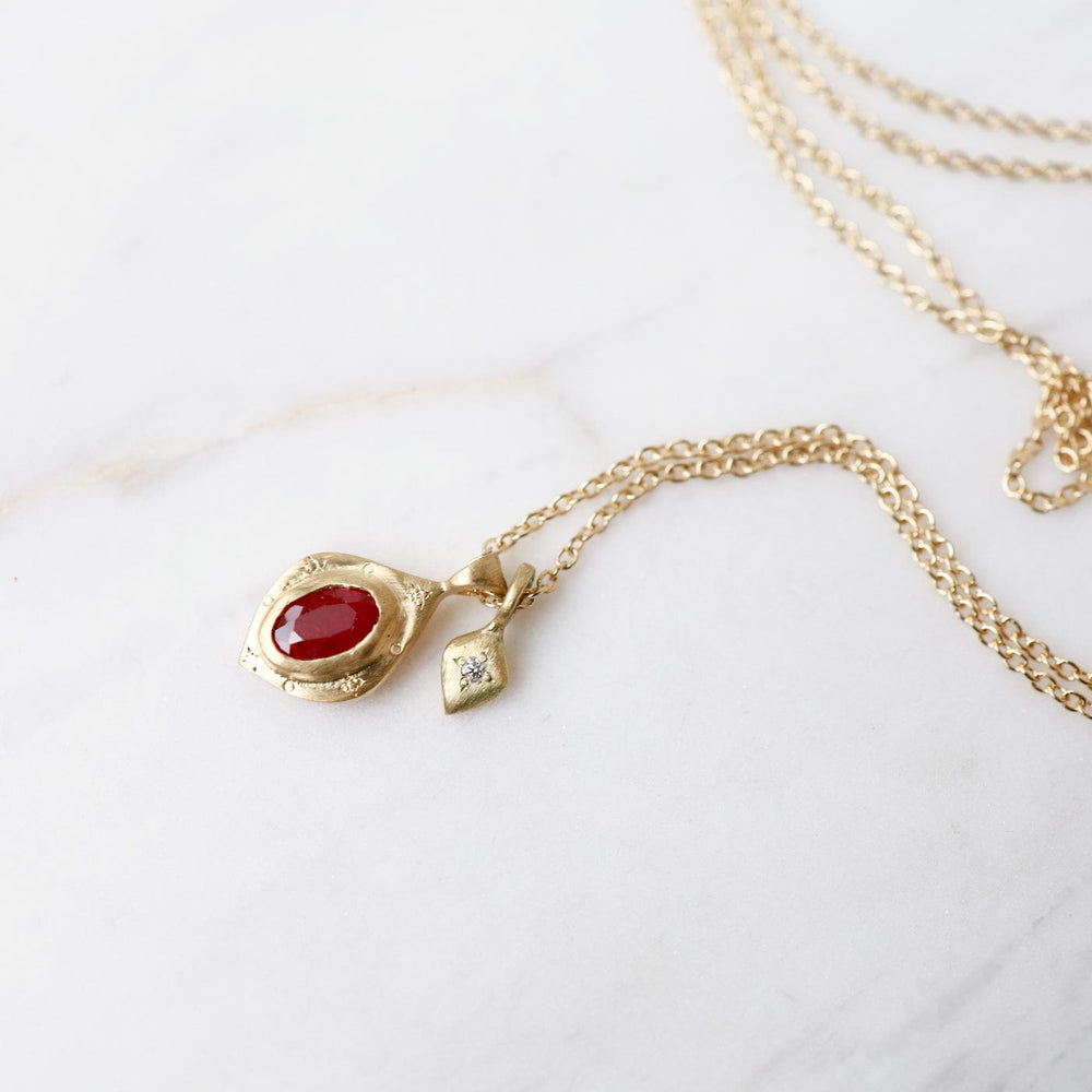 
                      
                        NKL-18K Drops of Happiness Oval Ruby Necklace
                      
                    