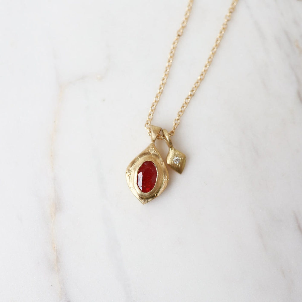 
                      
                        NKL-18K Drops of Happiness Oval Ruby Necklace
                      
                    