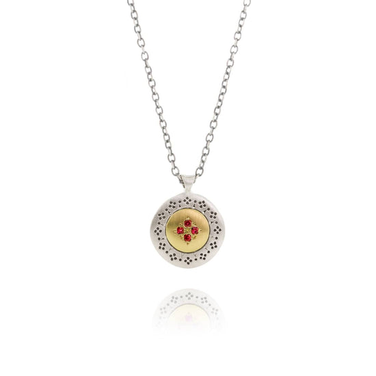 NKL-18K Four Star Harmony Pendant with Ruby