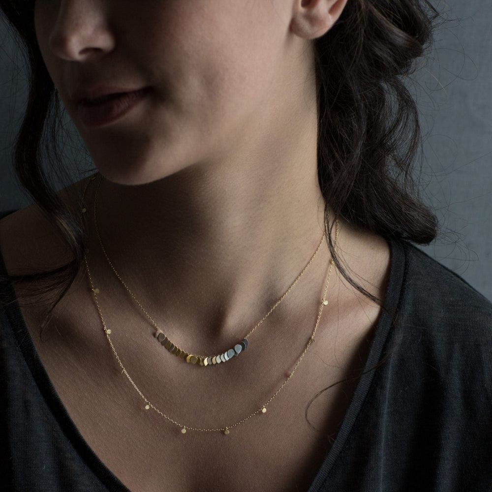 NKL-18K Gold Evenly Scattered Dots Necklace