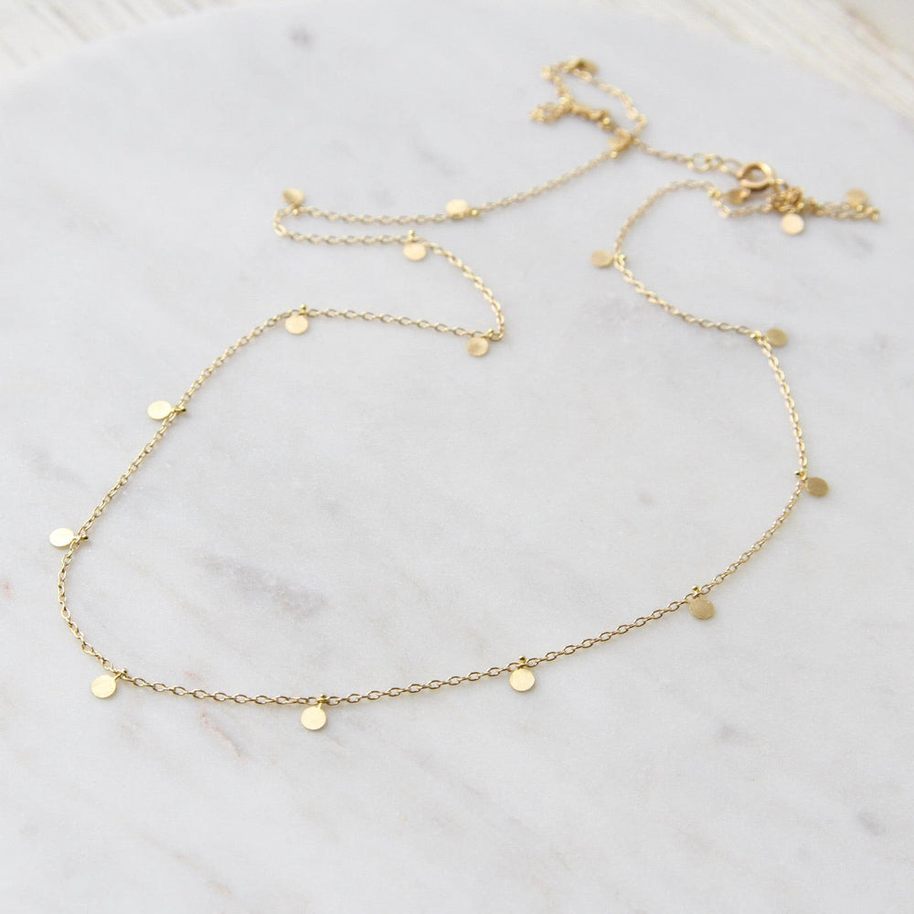 
                      
                        NKL-18K Gold Evenly Scattered Dots Necklace
                      
                    