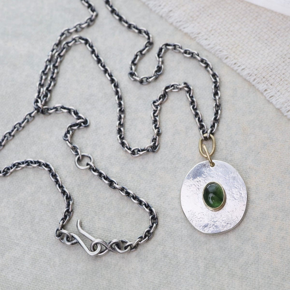 
                      
                        NKL-18K Green Tourmaline Medallion Pendant
                      
                    