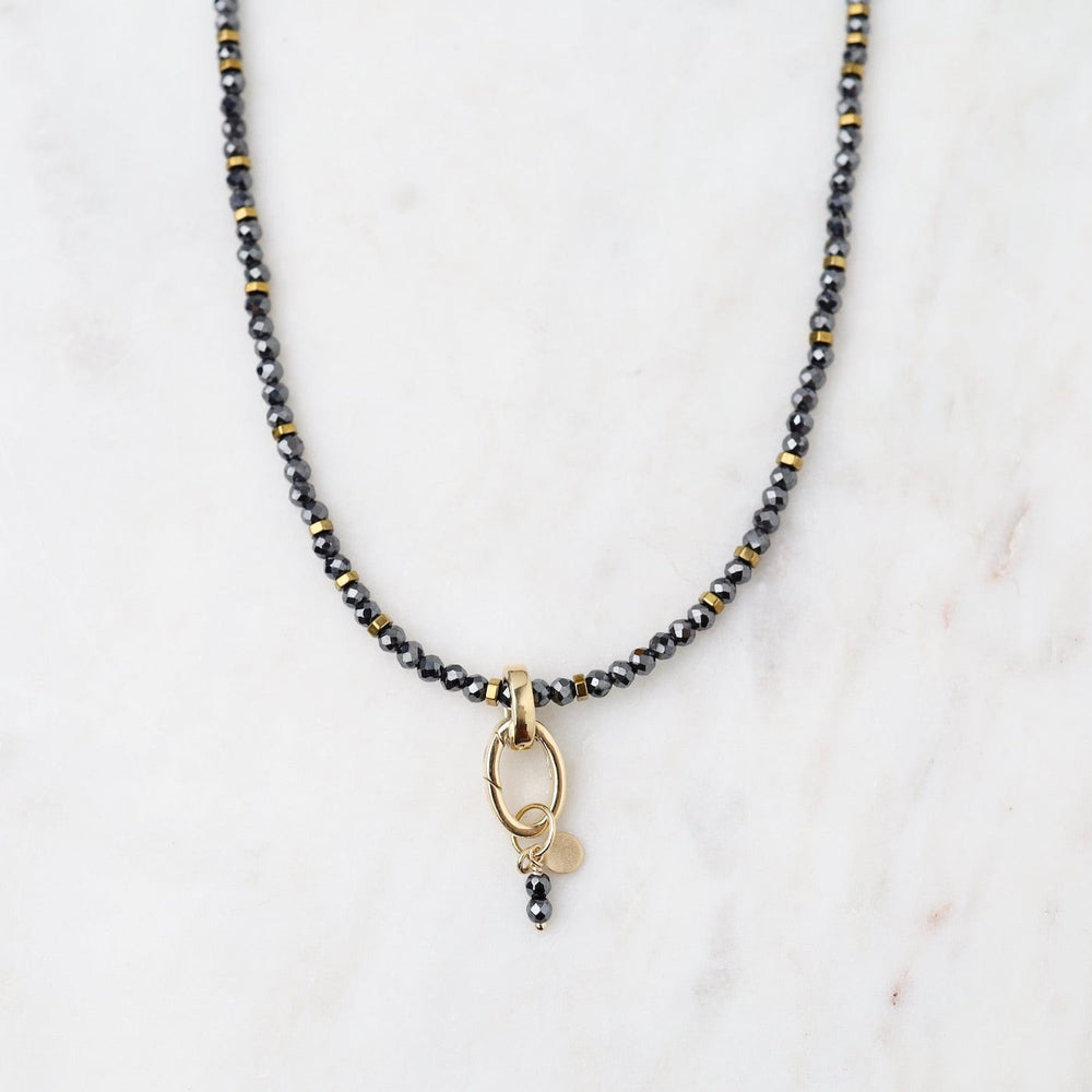 
                      
                        NKL-18K Hematite Gemstone Charm Necklace
                      
                    