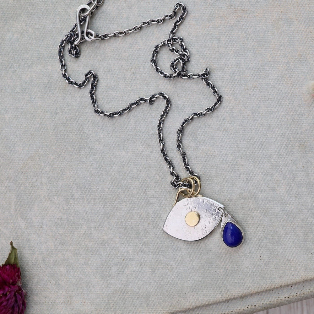 
                      
                        NKL-18K Lapis Teardrop Eye Necklace
                      
                    