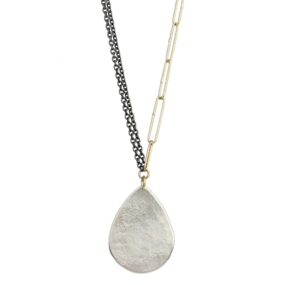 
                      
                        NKL-18K Large Silver Parchment Teardrop Necklace
                      
                    