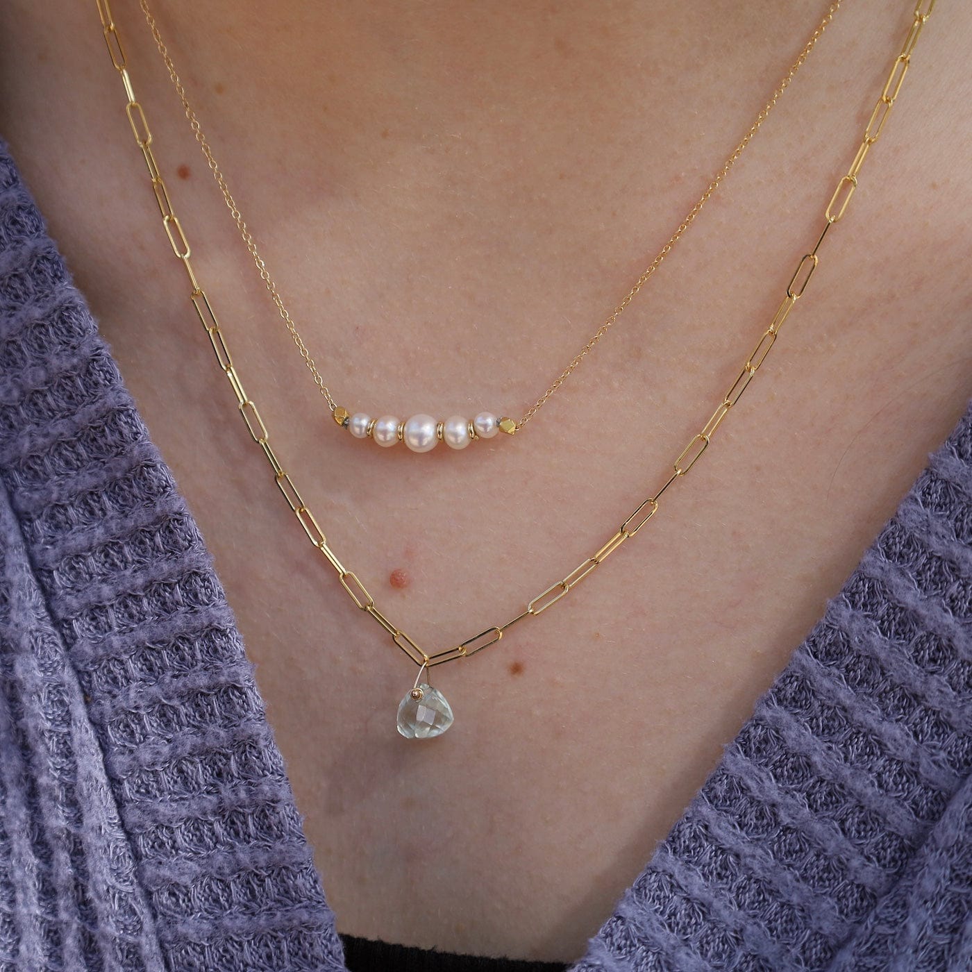 NKL-18K *Limited Edition* Cascading Round Pearl Necklace