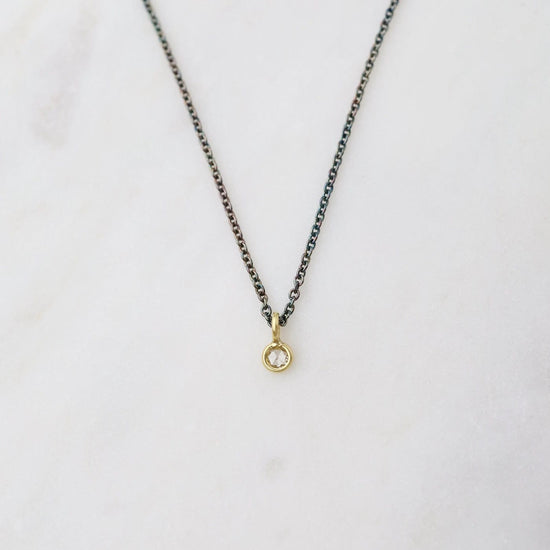 NKL-18K Little Diamond Charm Necklace