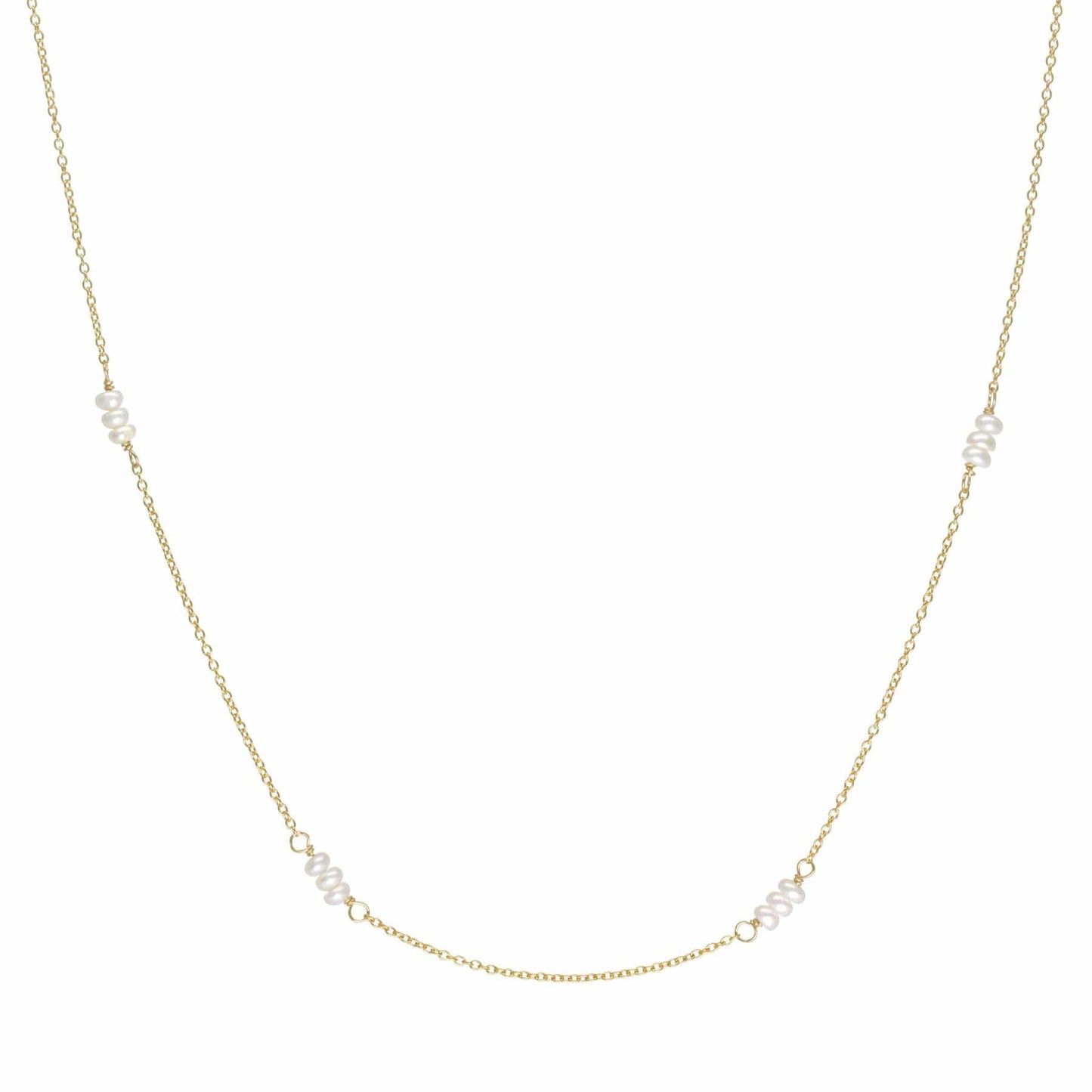 NKL-18K 'Luna' Freshwater Pearl Station Necklace