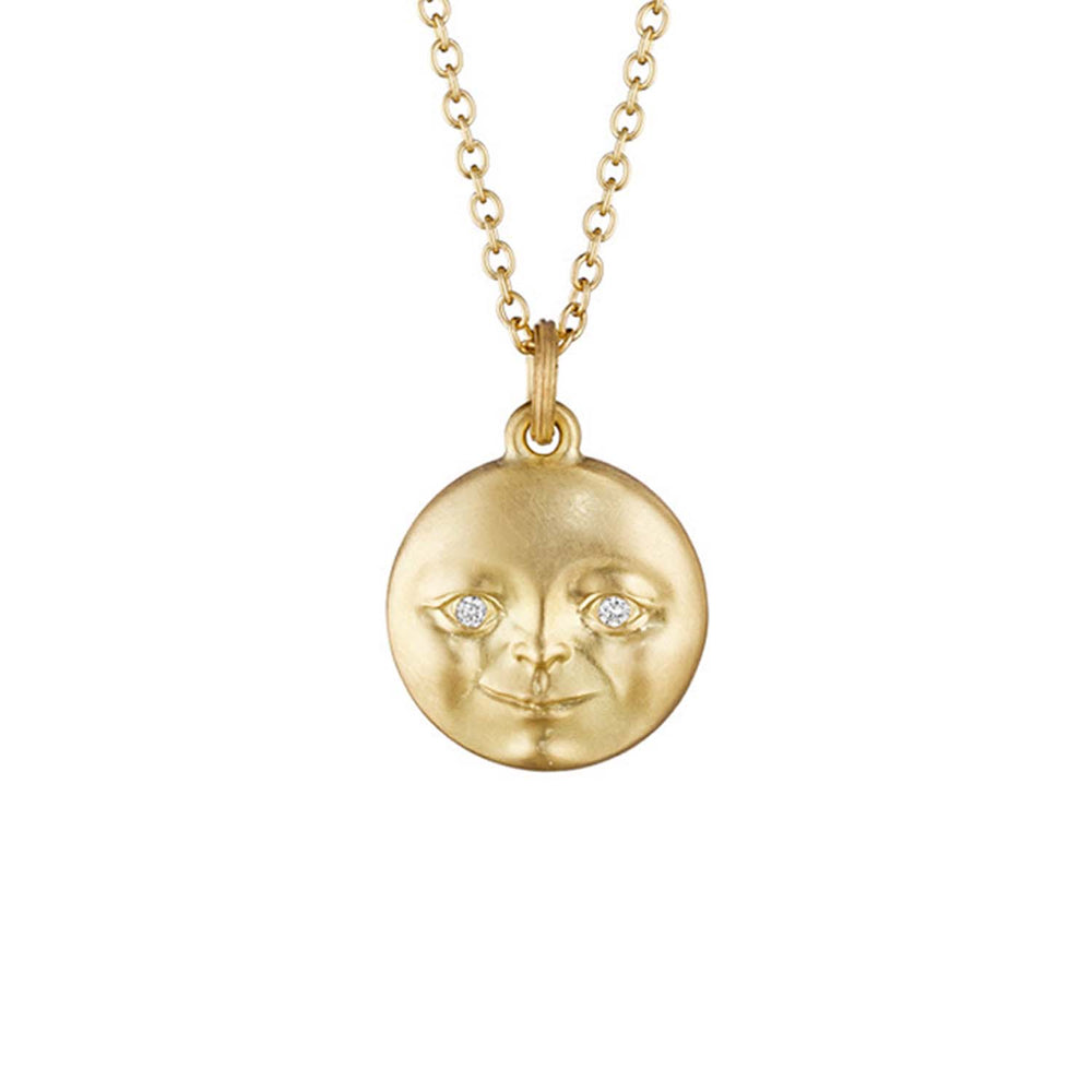 
                      
                        NKL-18K Medium Moonface Pendant with Diamond Eyes
                      
                    