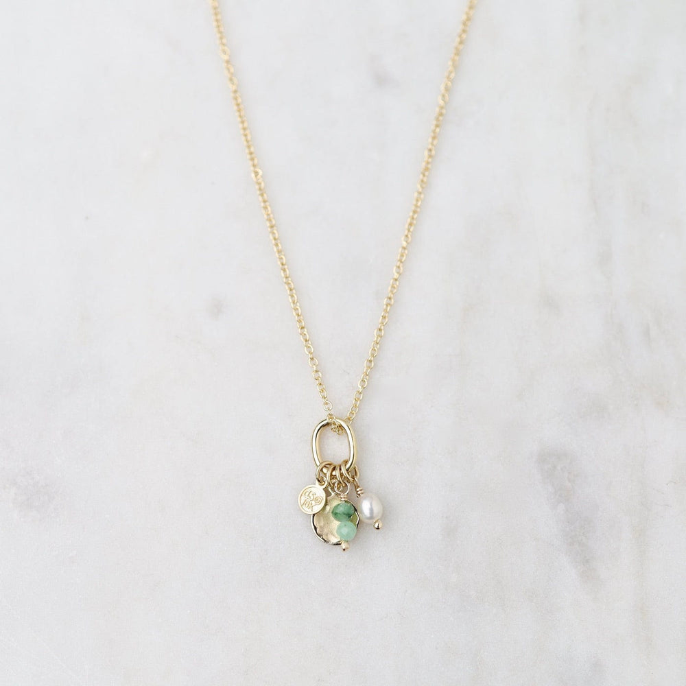 
                      
                        NKL-18K Mini Sakota Emerald Gemstone Charm Necklace
                      
                    