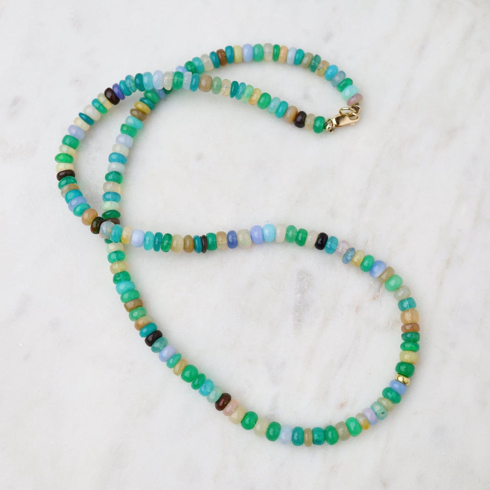 NKL-18K Multi Green & Blue Opal Necklace